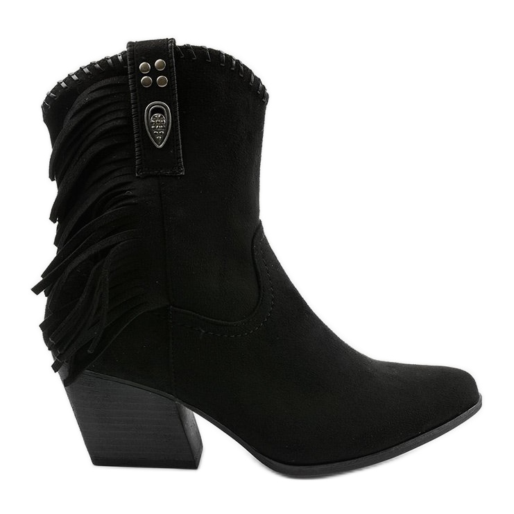Bottines santiags en daim noir Lamimeila le noir