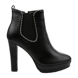 Bottines noires à fermeture éclair et élastique Circus