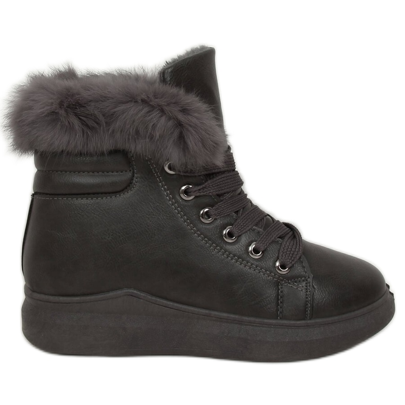 Bottes grises avec fourrure A07 Gris Bottes grises avec fourrure A07 Gris