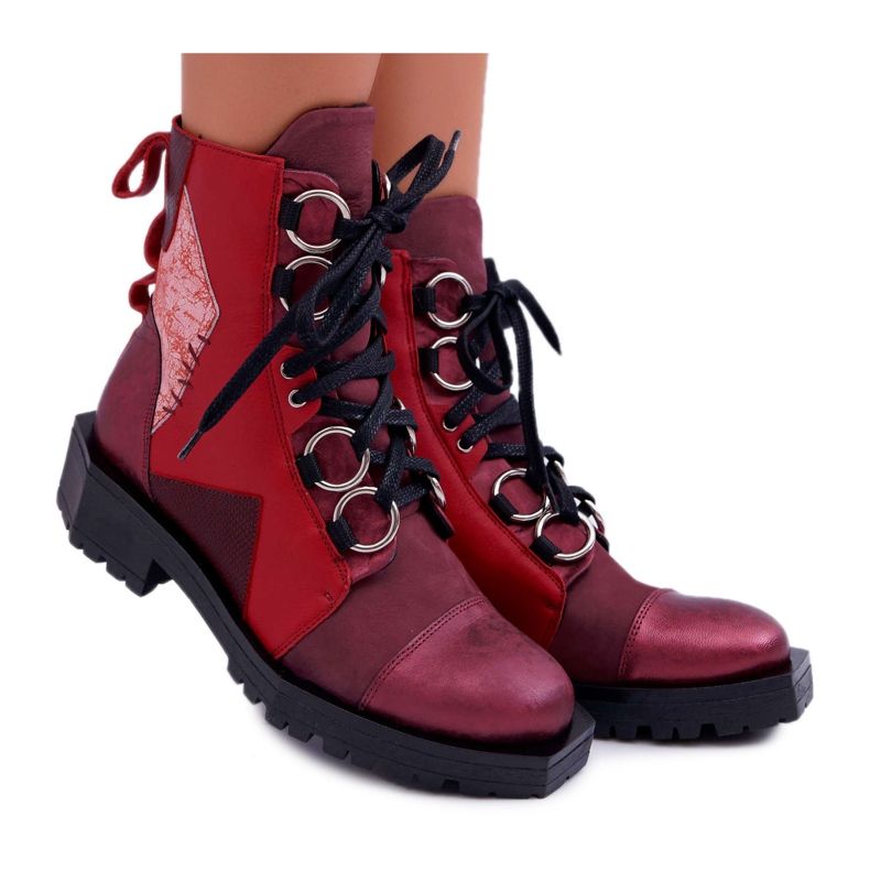 Bottines Femme Cuir Maciejka Bordeaux 04184-23 / 00-3 rouge