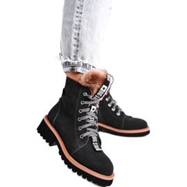 Bottes Femme Daim Big Star Gris GG274903 noir