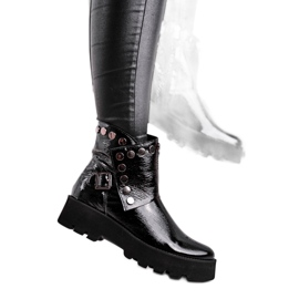 Bottines Femme en Cuir Laqué Noir Exquisite 1199