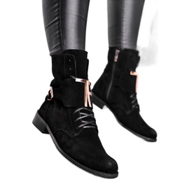 Bottines Femme Nicole Daim Noir 2591 le noir