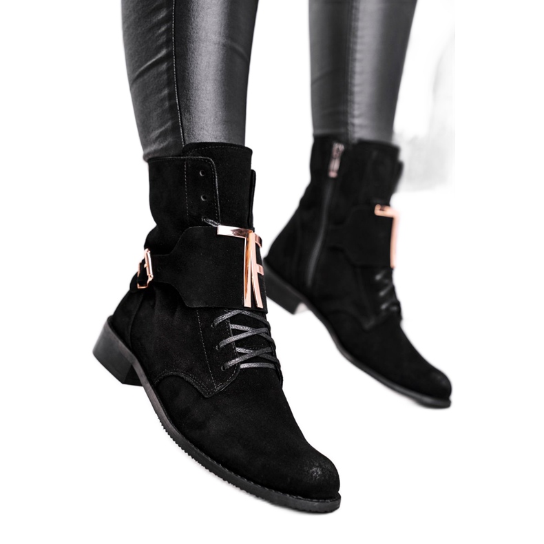 Bottines Femme Nicole Daim Noir 2591 le noir
