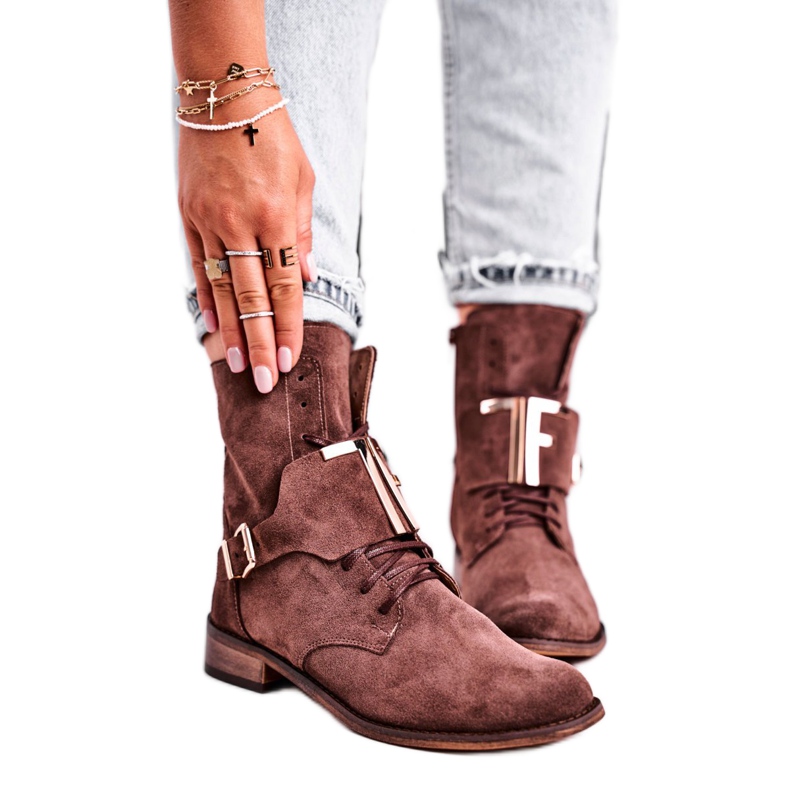 Bottines Femme Nicole Daim Marron 2591 brun Bottines Femme Nicole Daim Marron 2591 brun