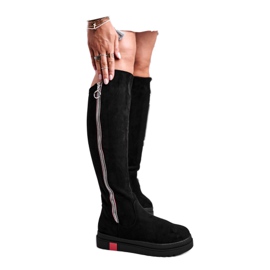 SEA Bottes en daim noires Melbro pour femmes le noir