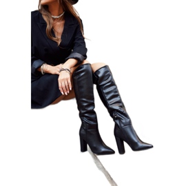 SEA Bottes À Talons Pour Femmes Chaudes Noir Vellma