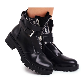 PS1 Boots femme Joyce noires avec ceinture le noir