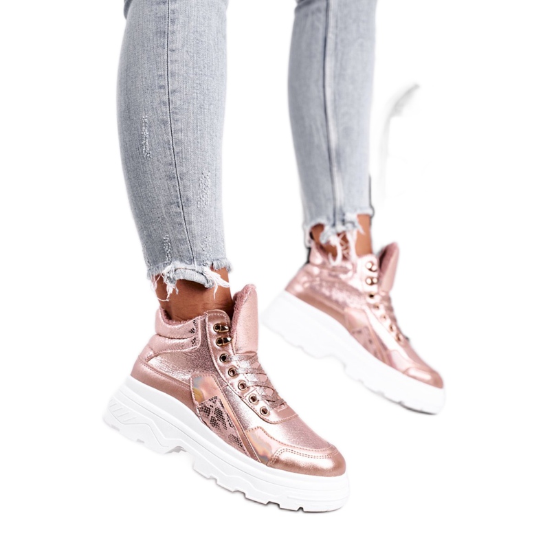 PS1 Chaussures De Sport Pour Femmes Réchauffé Rose Doré Davan d'or