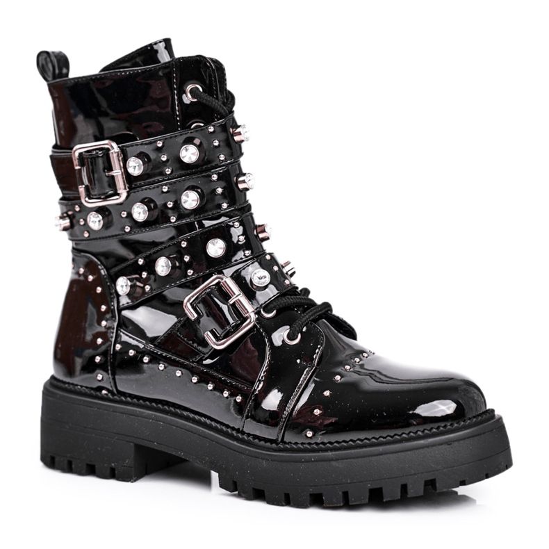 SEA Boots Laquées Femme Camelia Noir le noir