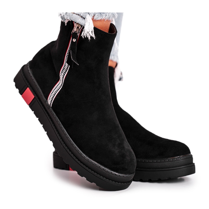 PS1 Bottes pour femmes, deux curseurs, Black Come Back le noir