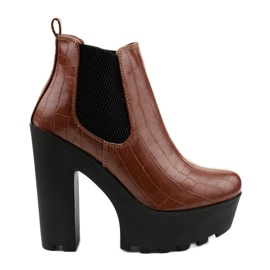 Boots camel sur le poteau Zellola brun