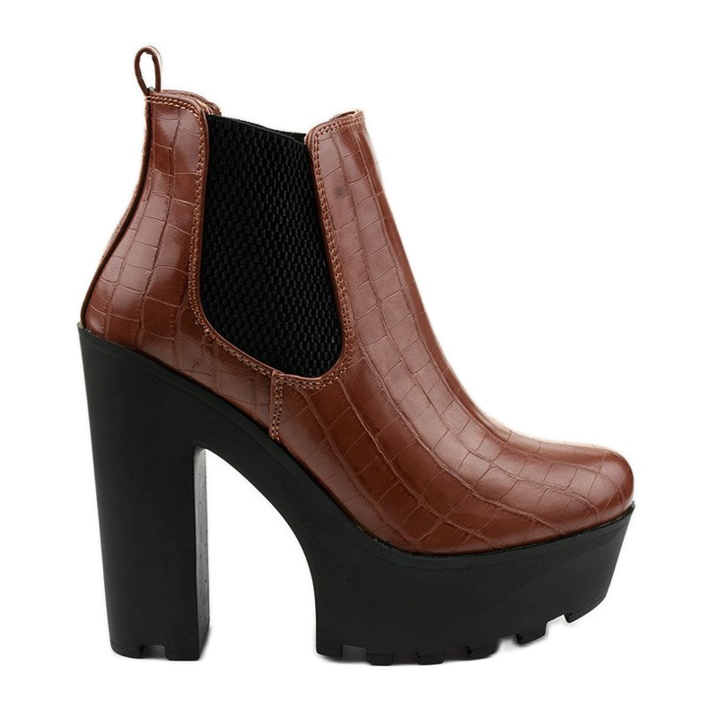 Boots camel sur le poteau Zellola brun