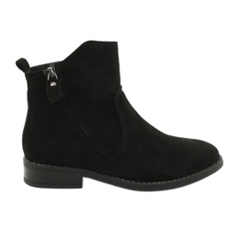 Evento Bottines en daim noir avec fermetures éclair