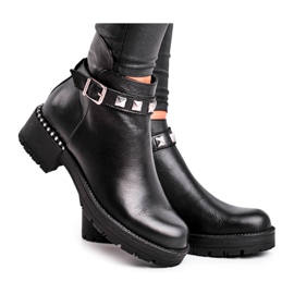 Bottes Chaudes En Cuir Pour Femmes Laura Messi Noir 2055