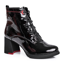 S.Barski Bottines Femme Talon Laqué Noir Do It Better