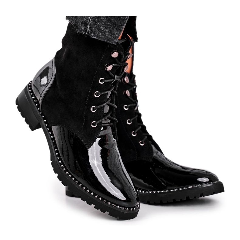 S.Barski Bottes pour femmes Warm Black Thunders le noir