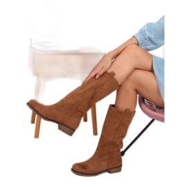 Boots à tige droite camel ST-19P Camel brun