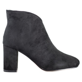 SHELOVET Bottines en daim noir le noir