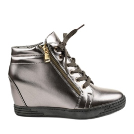 Baskets grises avec fermeture éclair Aqiava dorée