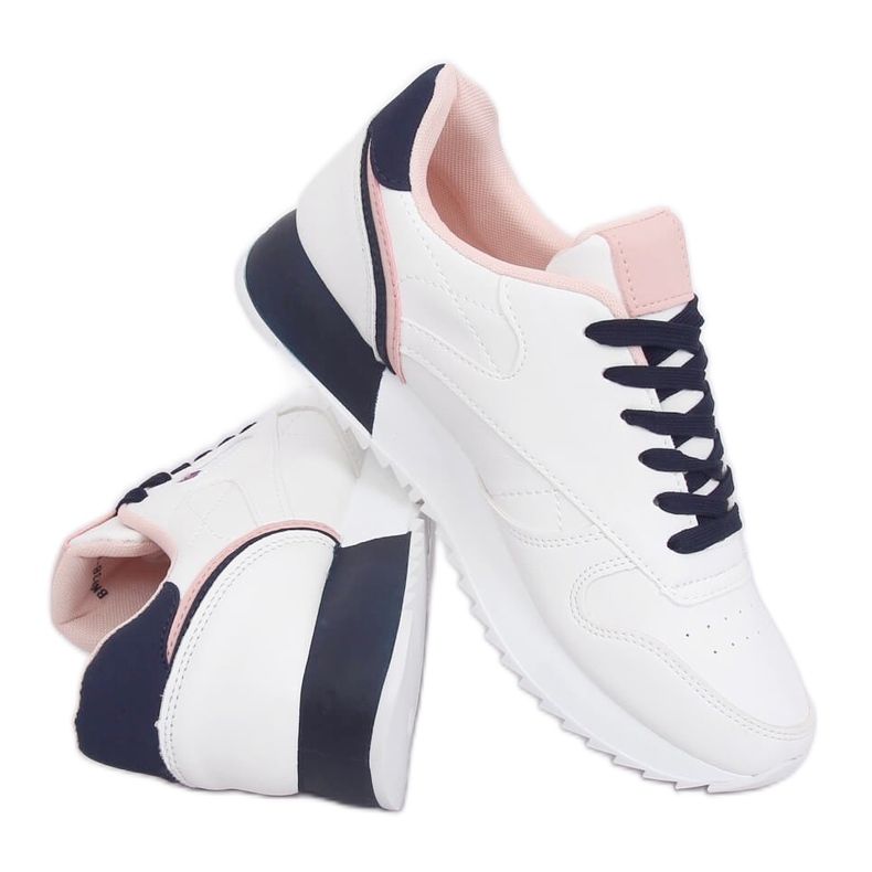 Chaussures de sport femme blanches BK938 BLANC / BLEU bleu marin Chaussures de sport femme blanches BK938 BLANC / BLEU bleu marin