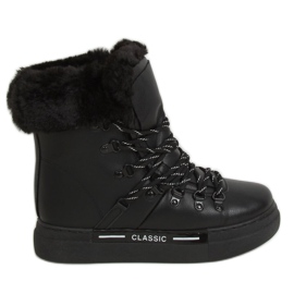 Bottes de neige noires à isolation épaisse BK903 Black le noir