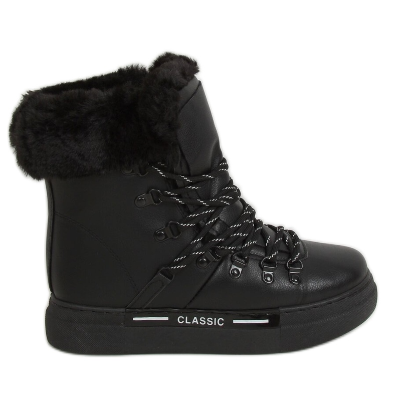 Bottes de neige noires à isolation épaisse BK903 Black le noir