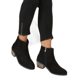 Noir CM-8M2-1 Bottines noires à talons bas le noir