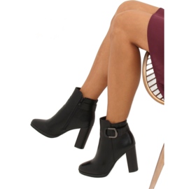 Bottines noires à talons BM-9093 Noir
