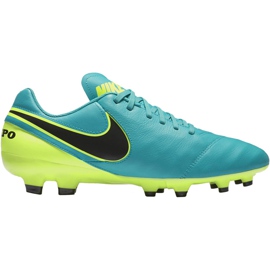 Nike Tiempo Genio Ii Cuir Fg 819213 307 chaussures de football noir bleu