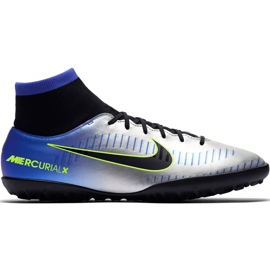 Chaussure de football Nike Mercurial X Victory 6 Df Neymar Tf 921514 407 vert, bleu, gris / argent bleu