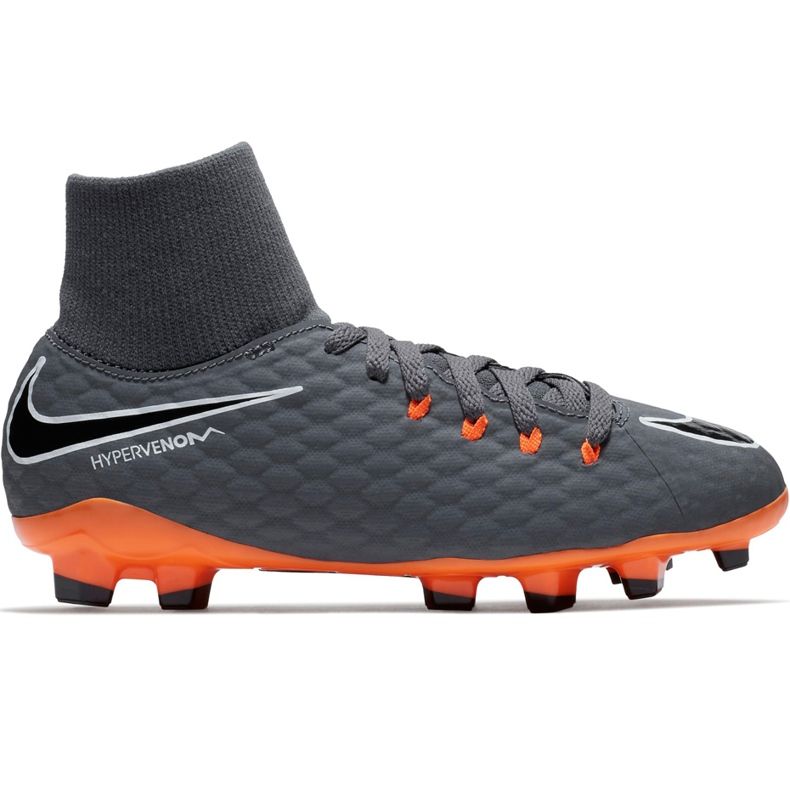 Nike Hypervenom Phantom 3 Academy Df Fg Jr AH7287 081 chaussures de football multicolore gris