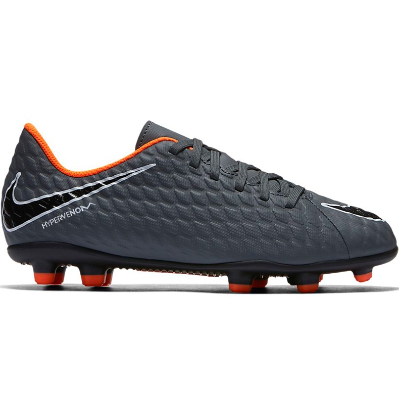 Nike Hypervenom Phantom 3 Club Fg Jr AH7290 081 chaussures de football multicolore gris