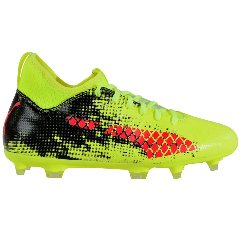 Puma Future 18.3 Fg Ag Fizzy chaussures de football jaune-noir 104328 01 vert vert