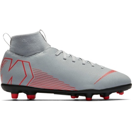 Nike Mercurial Superfly 6 Club Mg Jr AH7339 060 chaussures de football blanc gris