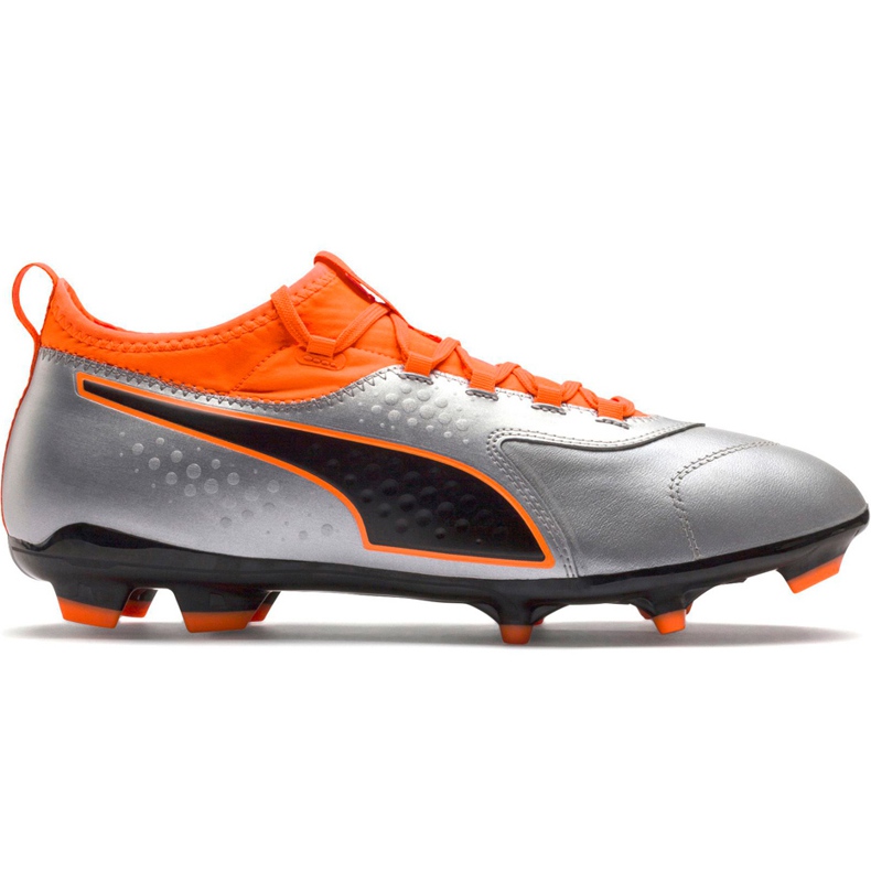 Puma One 3 Lth Fg chaussures de football gris-orange 104743 01 multicolore Puma One 3 Lth Fg chaussures de football gris-orange 104743 01 multicolore