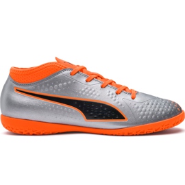 Puma One 4 Syn It Junior chaussures de football gris-orange 104783 01 multicolore argent