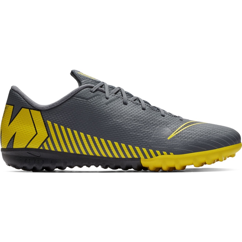 Chaussures de football Nike Mercurial Vapor X 12 Academy Tf AH7384 070 le noir gris