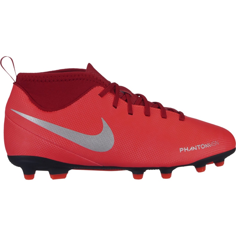 Nike Phantom Vsn Club Df Fg Mg Jr AO3288 600 chaussures de football multicolore rouge