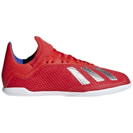 Adidas X 18.3 In Jr. chaussures de football rouge BB9396 multicolore