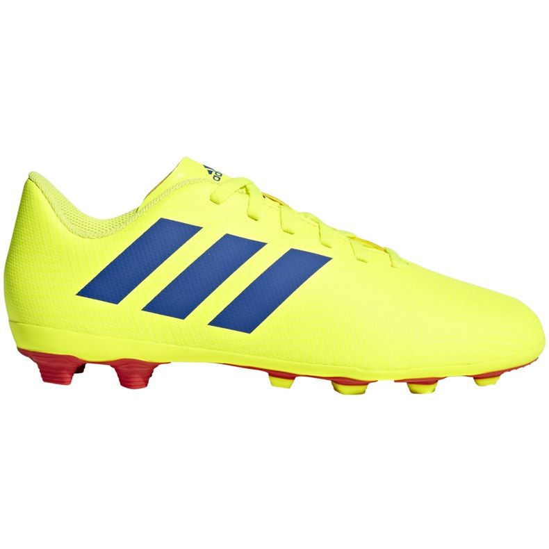 Chaussures de football adidas Nemeziz 18.4 FxG Jr jaune bleu CM8509 multicolore