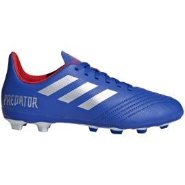 Chaussures de football adidas Predator 19.4 FxG Jr bleu CM8540 multicolore