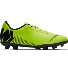 Chaussure de football Nike Mercurial Vapor 12 Club Mg Jr AH7350 701 multicolore vert