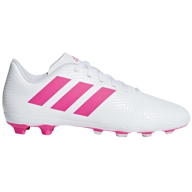 Chaussures de foot Adidas Nemeziz 18.4 FxG Jr CM8511 multicolore blanche
