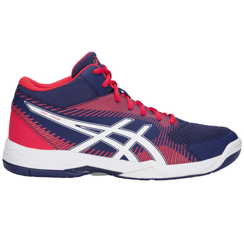 Asics Gel-Task Mt B703Y-400 chaussures de volley-ball pour hommes blanc, rouge, bleu marine bleu marin