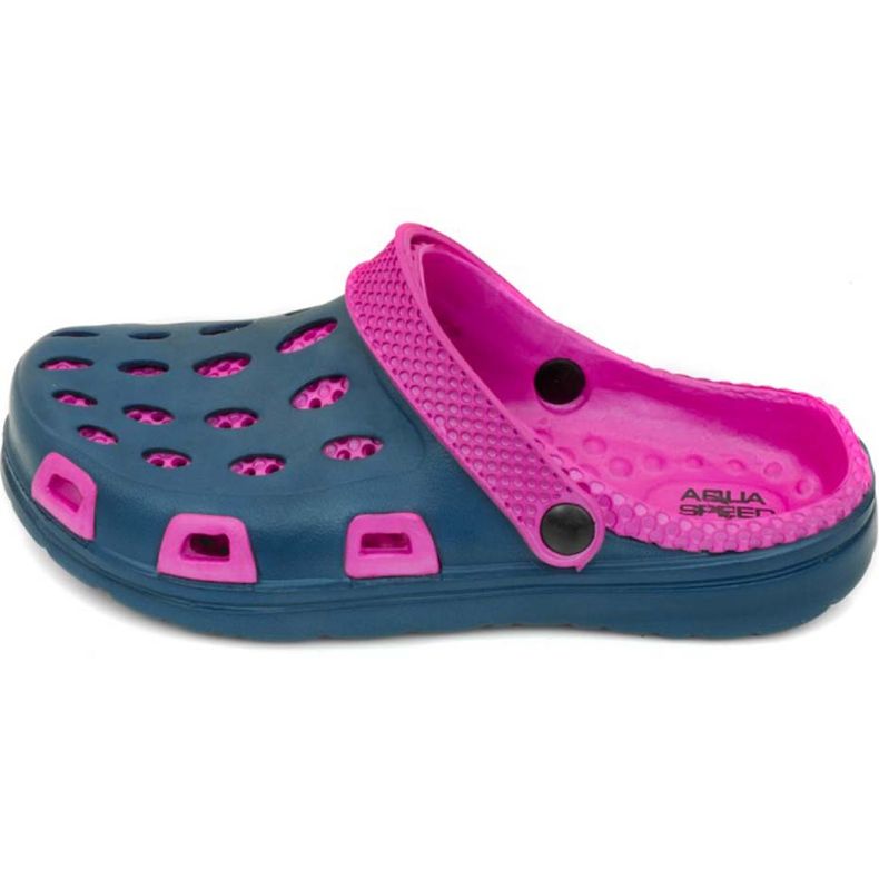 Chaussons de piscine pour enfants Aqua-speed Silvi, col 49, rose et bleu marine