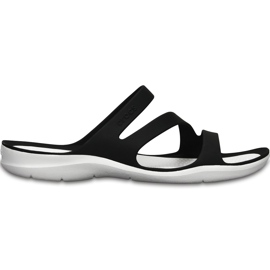 Chaussons pour femmes Crocs Swiftwater Sandal W noir et blanc 203998 066 blanche le noir