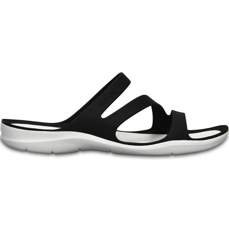 Chaussons pour femmes Crocs Swiftwater Sandal W noir et blanc 203998 066 blanche le noir
