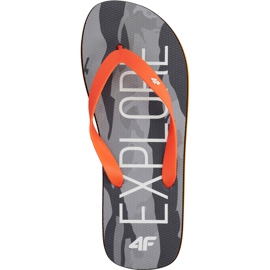 Chaussons homme 4F noir profond orange H4L19 KLM001 20S gris