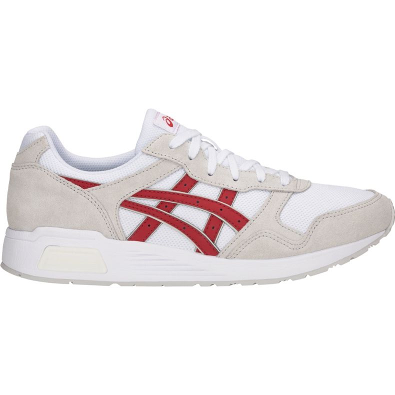 Asics Lyte Trainer blanc et rouge 1201A006 101 chaussures pour hommes blanche